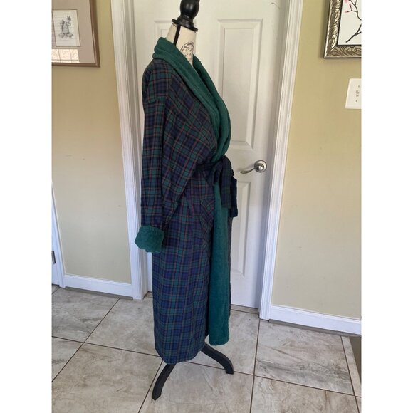 Victoria's Secret Authentic Country Cottons Plaid Terry Cloth Bath Robe M/L - Picture 10 of 16